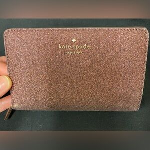 kate spade Medium Bifold Wallet- Plum Sparkle